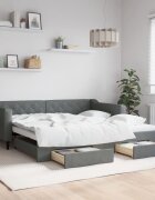 vidaXL Дневно легло с уширение и чекмеджета без матрак 100x200 см
