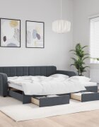 vidaXL Дневно легло с уширение и чекмеджета без матрак 100x200 см
