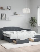 vidaXL Дневно легло с уширение и чекмеджета без матрак 100x200 см