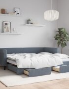 vidaXL Дневно легло с уширение и чекмеджета без матрак 90x200 см