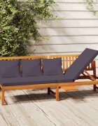 vidaXL Дневно легло със сиви възглавници 200x60x75 см масивна акация