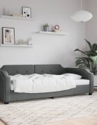 vidaXL Дневно легло тъмносиво 100x190 см плат