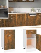 vidaXL Долен шкаф с чекмеджета "Lyon" опушен дъб 40x46x815 см инженерно дърво