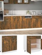 vidaXL Долен шкаф с чекмеджета "Lyon" опушен дъб 80x46x815 см инженерно дърво