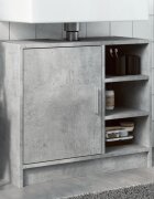 vidaXL Долен шкаф за мивка бетонно сив 63x29x55 см инженерно дърво