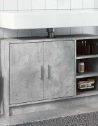 vidaXL Долен шкаф за мивка бетонно сив 90x29x55 см инженерно дърво