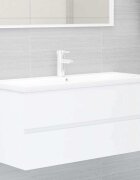 vidaXL Долен шкаф за мивка бял 100x385x45 см инженерно дърво