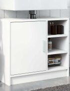 vidaXL Долен шкаф за мивка бял 63x29x55 см инженерно дърво