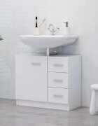 vidaXL Долен шкаф за мивка бял 63x30x54 см инженерно дърво
