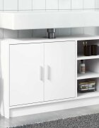 vidaXL Долен шкаф за мивка бял 90x29x55 см инженерно дърво