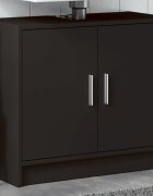 vidaXL Долен шкаф за мивка черен 63x29x55 см инженерно дърво
