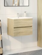 vidaXL Долен шкаф за мивка дъб сонома 60x385x45 см инженерно дърво
