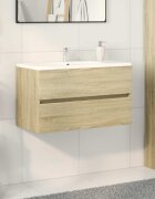 vidaXL Долен шкаф за мивка дъб сонома 80x385x45 см инженерно дърво