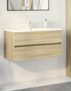 vidaXL Долен шкаф за мивка дъб сонома 90x385x45 см инженерно дърво