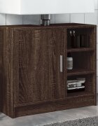 vidaXL Долен шкаф за мивка кафяв дъб 63x29x55 см инженерно дърво