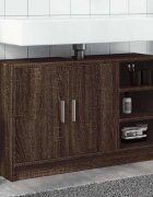 vidaXL Долен шкаф за мивка кафяв дъб 90x29x55 см инженерно дърво
