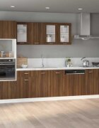 vidaXL Долен шкаф за мивка "Lyon" кафяв дъб 80x46x815 см инженерно дърво