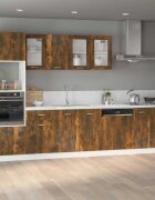 vidaXL Долен шкаф за мивка "Lyon" опушен дъб 80x46x815 см инженерно дърво