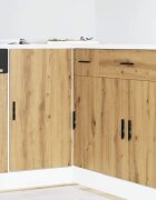 vidaXL Долен шкаф за мивка "Lyon" от дъб Artisan инженерна дървесина