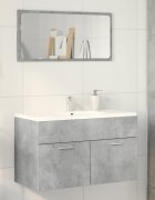 vidaXL Долен шкаф за мивка сив 80x385x46 см инженерно дърво