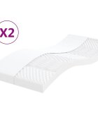 vidaXL Дунапренови матраци 2 бр бели 90x190 см 7-зонов твърдост 20 ILD