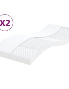 vidaXL Дунапренови матраци 2 бр бели 90x200 см 7-зонов твърдост 20 ILD