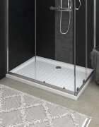 vidaXL Душ корито с точки бяло 70x100x4 см ABS