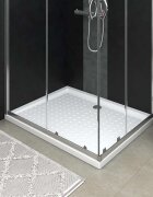 vidaXL Душ корито с точки бяло 80x100x4 см ABS