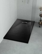 vidaXL Душ корито SMC черно 100x70 см