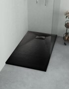 vidaXL Душ корито SMC черно 90x80 см