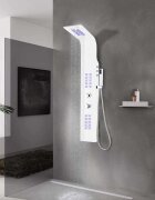 vidaXL Душ панел алуминий 20x44x130 см бял