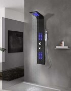 vidaXL Душ панел алуминий 20x44x130 см черен