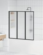 vidaXL Душ параван Черен 120 x 2 x 117 см Алуминий и PP