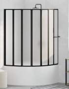 vidaXL Душ параван Черно 168 x 140 см Алуминий