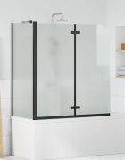 vidaXL Душова обшивка Черно 120 x 68 x 130 см ESG стъкло и алуминий