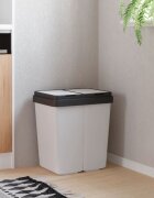 vidaXL Двоен кош бял 2x25 л