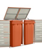 vidaXL Двоен навес за кофа за смет 138x775x115 см инокс