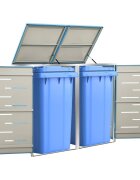 vidaXL Двоен навес за кофа за смет 138x775x115 см инокс