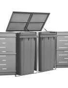 vidaXL Двоен навес за кофа за смет 138x775x115 см инокс