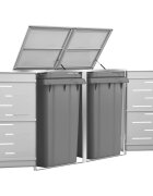 vidaXL Двоен навес за кофа за смет 138x775x115 см инокс