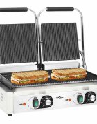 vidaXL Двоен оребрен контактен грил 3600 W 57x305x20 см
