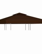vidaXL Двоен покрив за шатра 310 г/м² 3x3 м кафяв