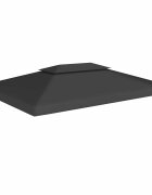 vidaXL Двоен покрив за шатра 310 г/м² 4x3 м черен