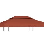vidaXL Двоен покрив за шатра 310 г/м² 4x3 м теракота