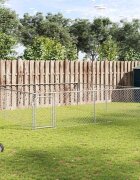 vidaXL Дворна клетка за кучета поцинкована стомана 4x4x1 м