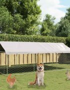 vidaXL Дворна клетка за кучета с покрив 400x200x150 см