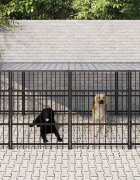 vidaXL Дворна клетка за кучета с покрив стомана 1314 м²