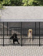 vidaXL Дворна клетка за кучета с покрив стомана 1877 м²
