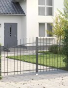 vidaXL Двойна порта WOERDEN 2995 x 1995 см Стомана Сиво С ключалка