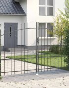 vidaXL Двойна порта WOERDEN 2995 x 2245 см Стомана Сиво С ключалка
